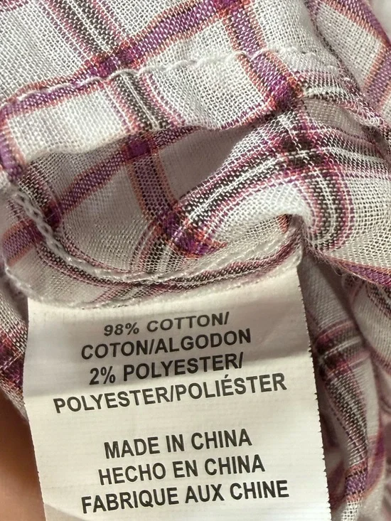 NWT Rails woman’s Pink and White Checkered Shirt